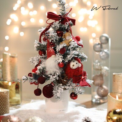18 Inch Avery Felt Tabletop Christmas Tree - Christmas Red