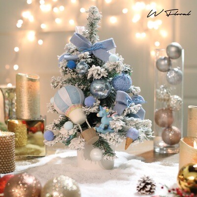 18 Inch Avery Felt Tabletop Christmas Tree - Baby Blue