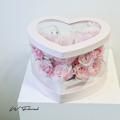Love U Bear Box Pink Rose