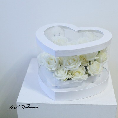 Love U Bear Box White Rose - Valentine's Day 2023