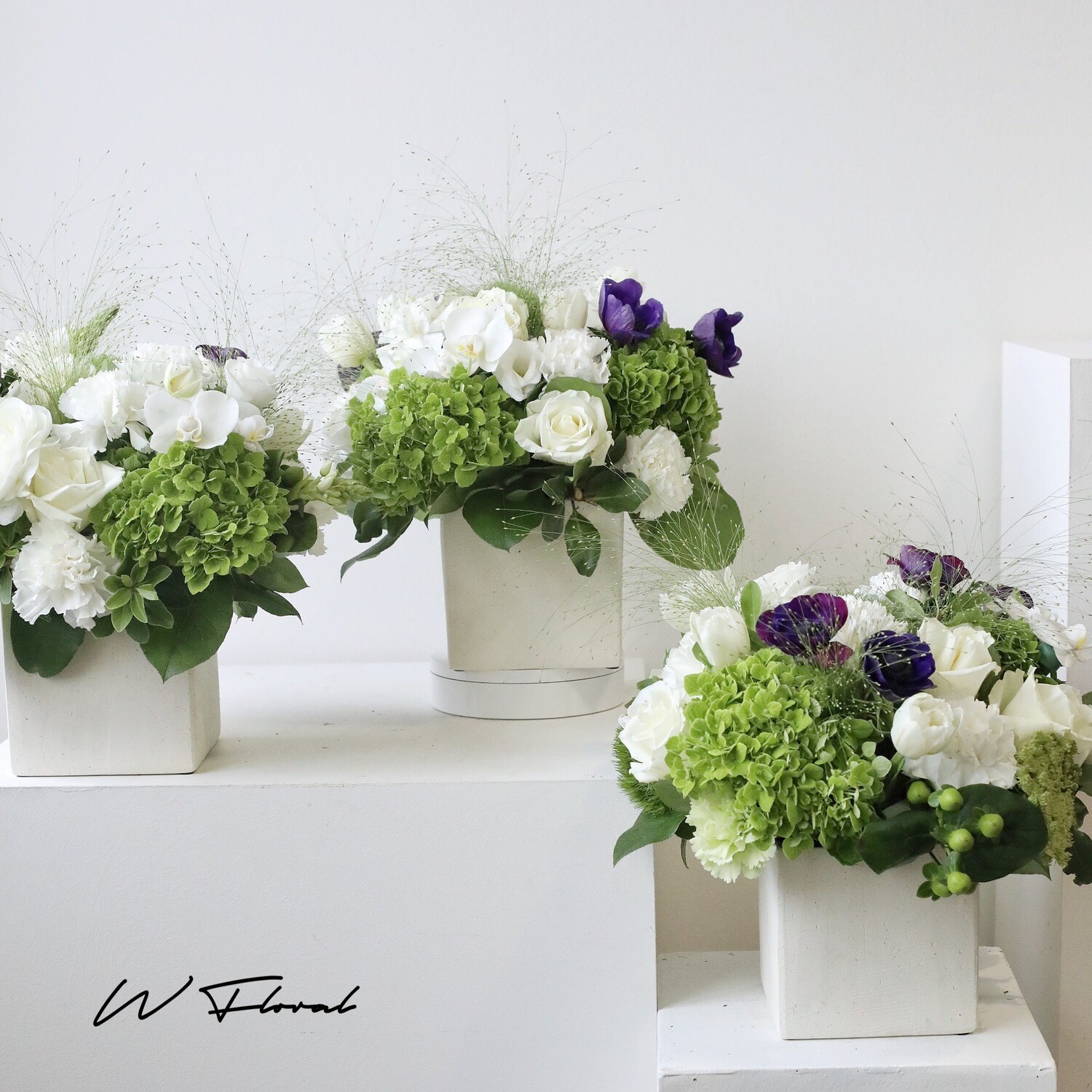 Haus Square White Pot Centrepiece