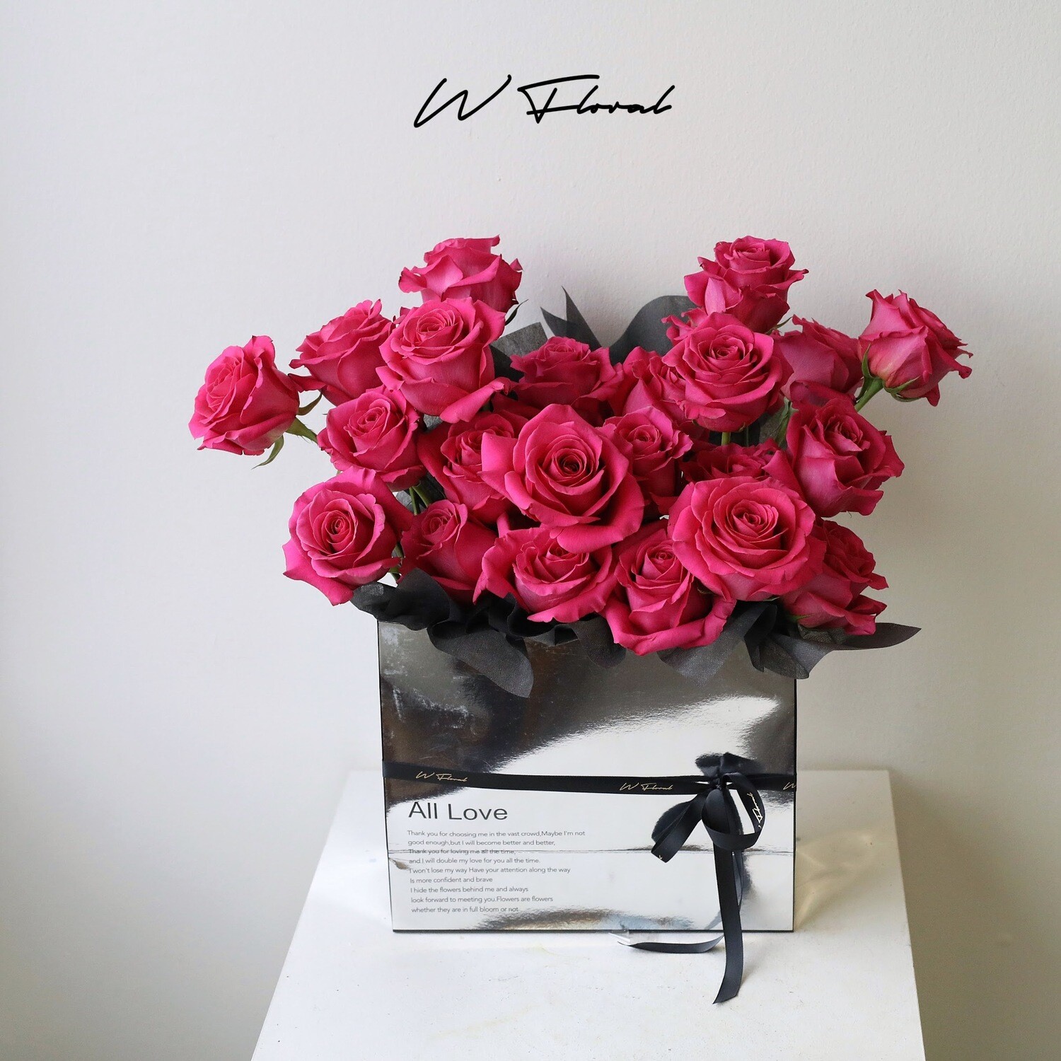 Silver Hot Pink Rose