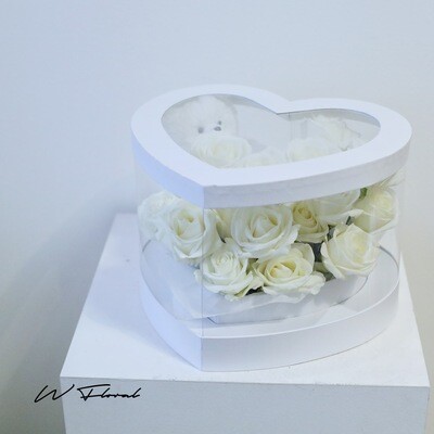 Love U Bear Box White Rose