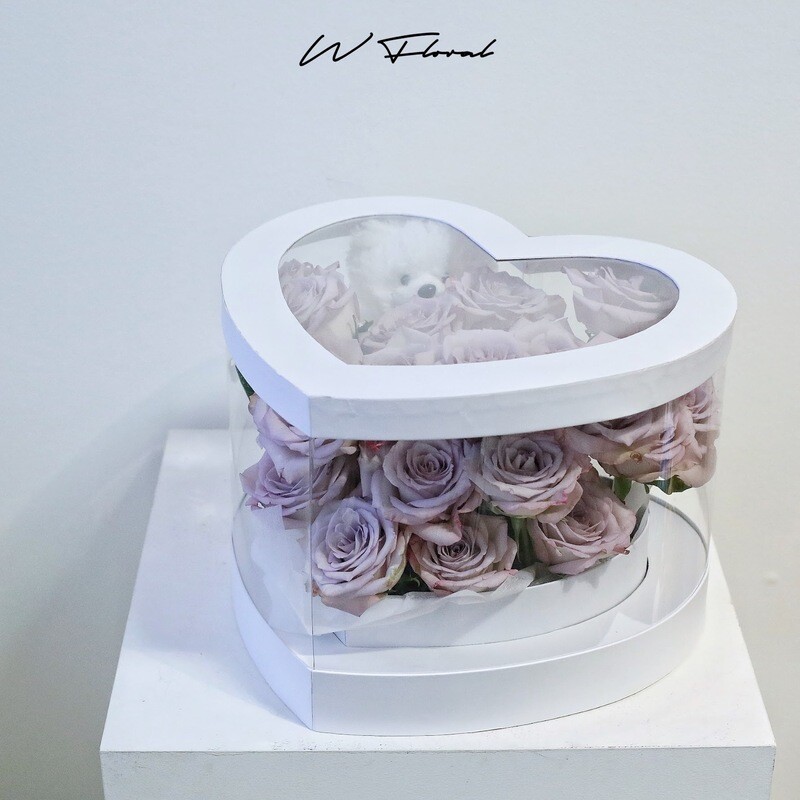 Love U Bear Box Lavender Rose