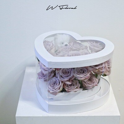 Love U Bear Box Lavender Rose