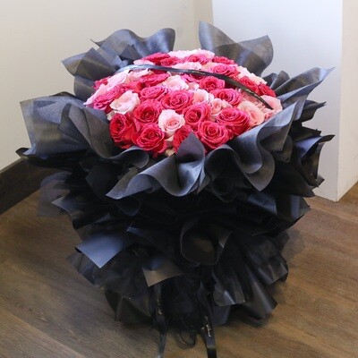 52/99 Classic Round Bouquet Barbie Pink Rose