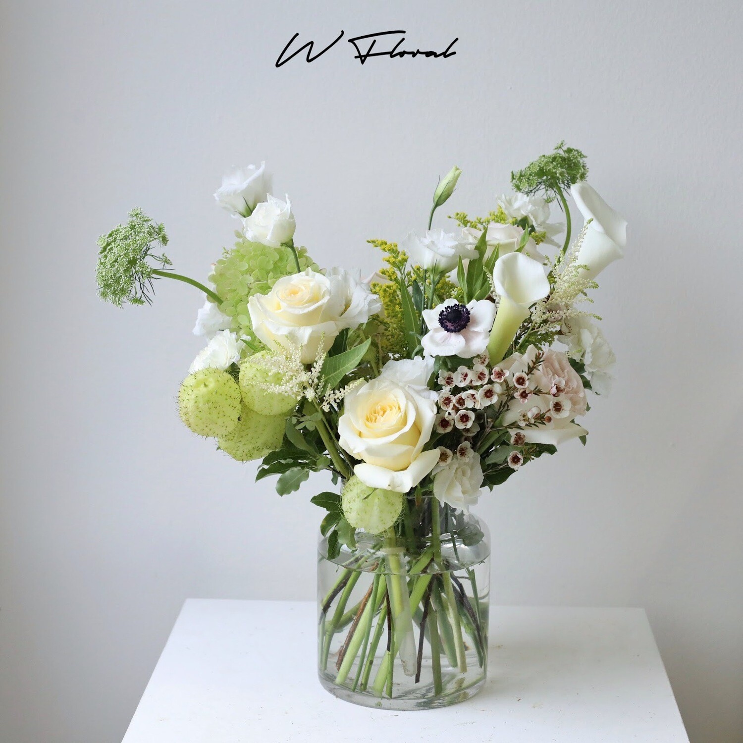 Ever-Fresh Green and White Standard Arrangement