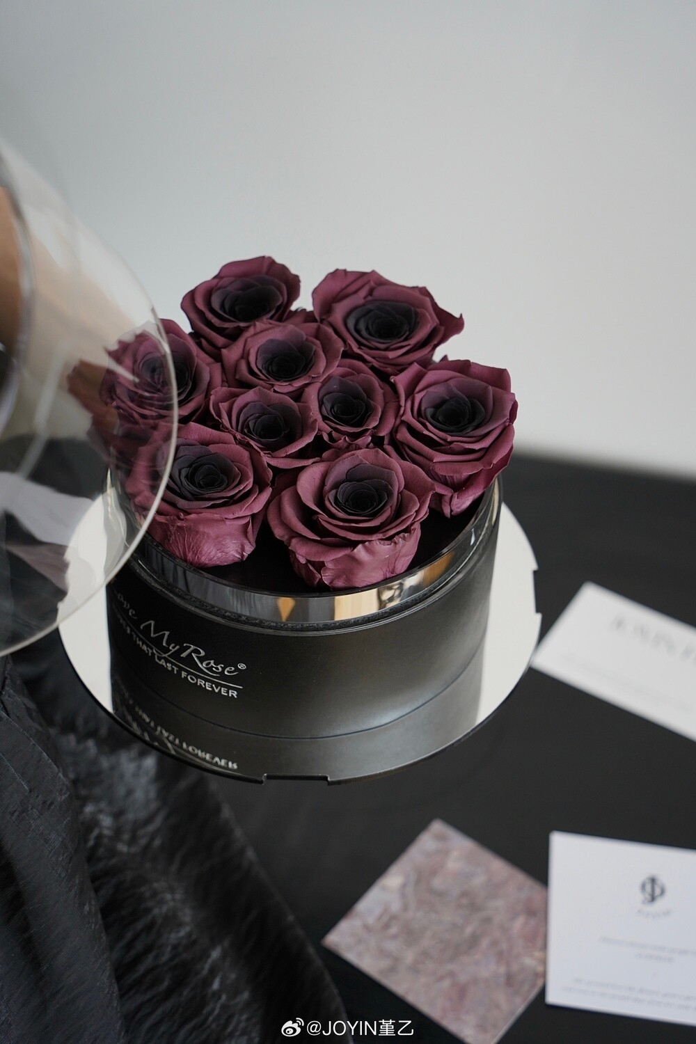 Preserved Rose - Round Gift Box - Plum Rose