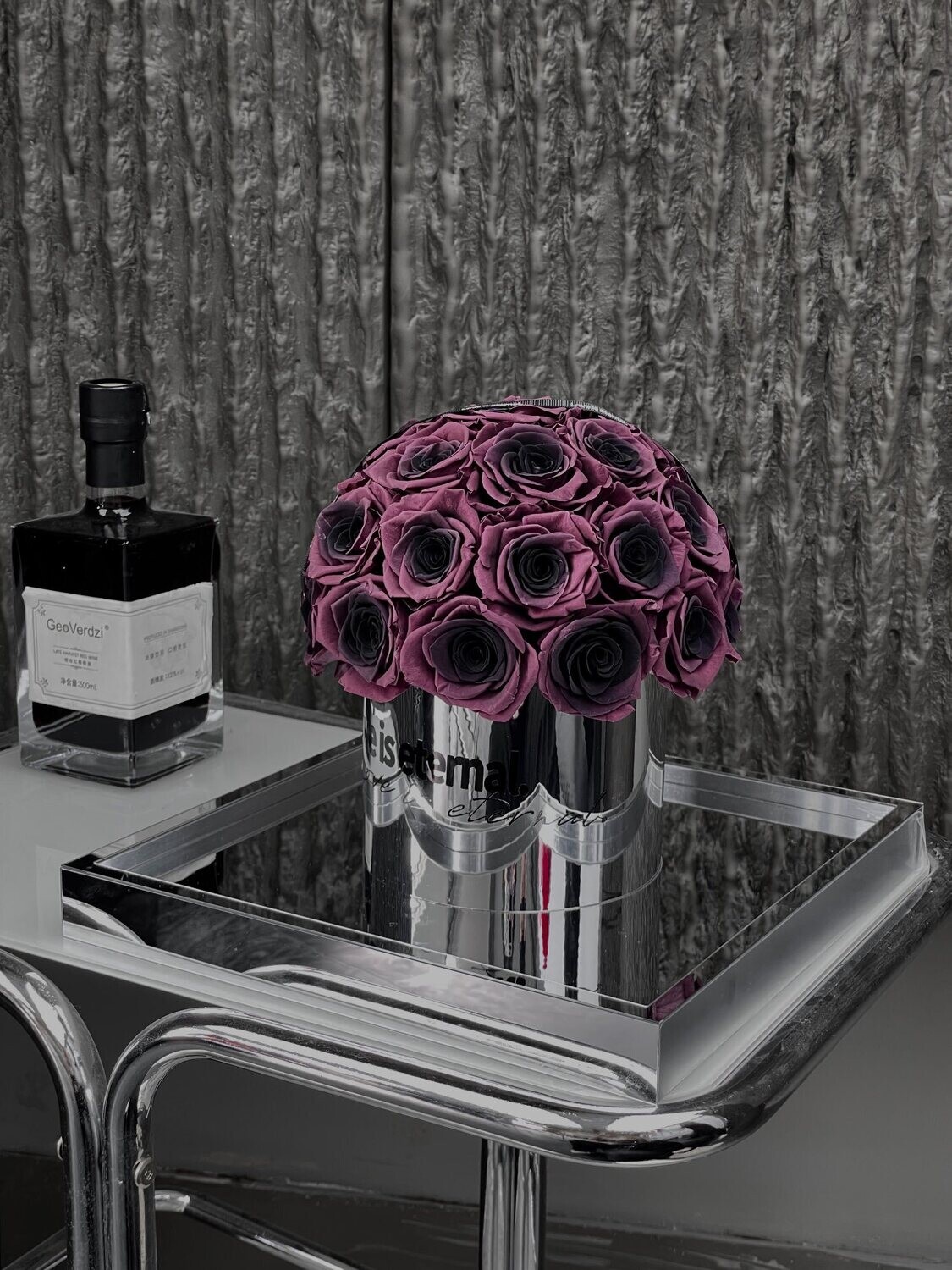 Preserved Rose - Mushroom Rose Hug - Plum Rose