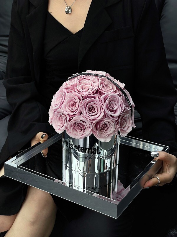 Preserved Rose - Mushroom Rose Hug - Dusty Pink Rose