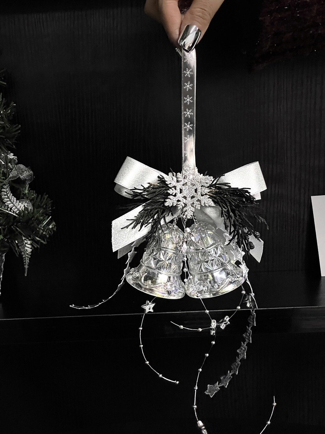 Merry Christmas Mini Preserved Hanging Glass Bell