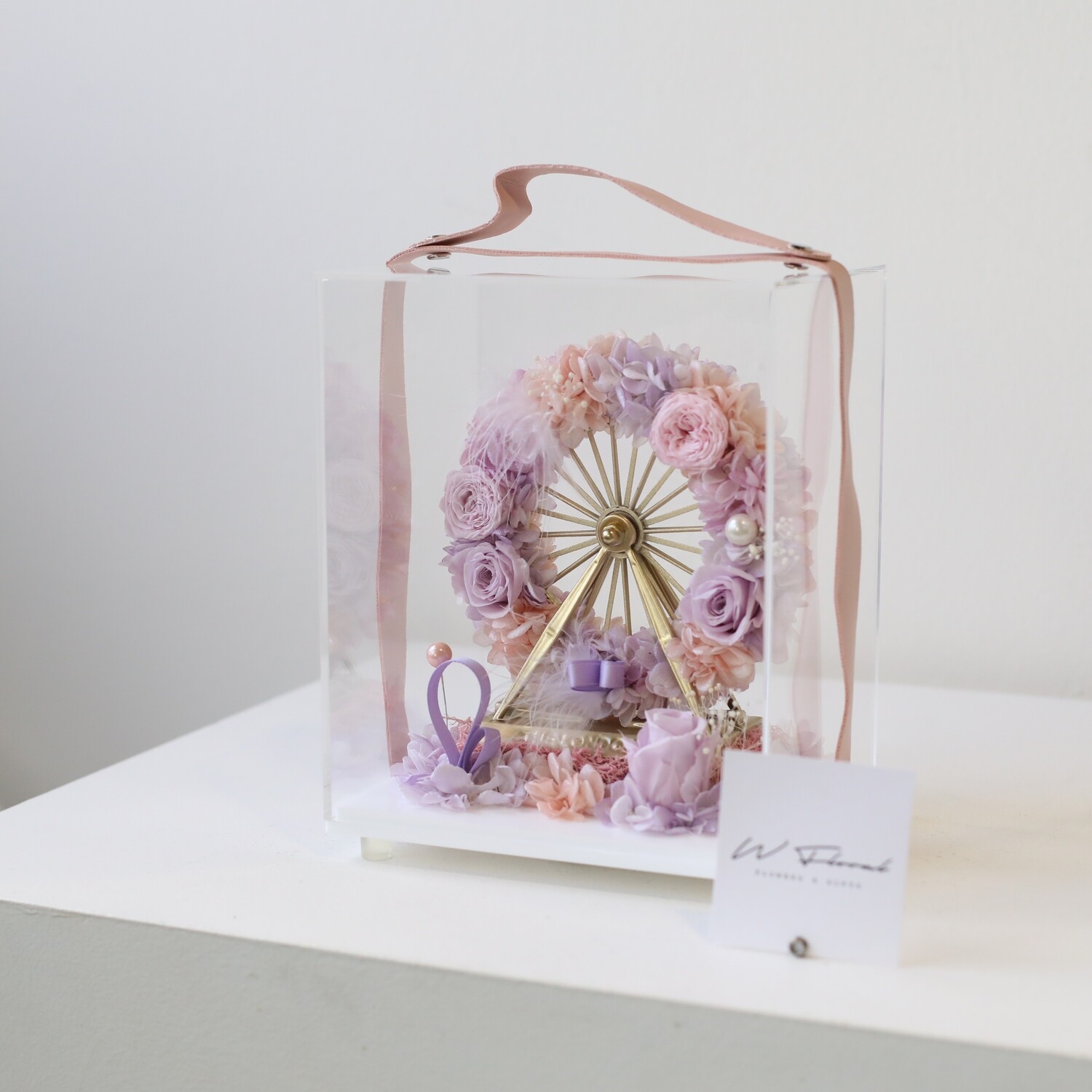 Preserved Flower - Mini Preserved Ferris Wheel Carry On - Lavender Pink