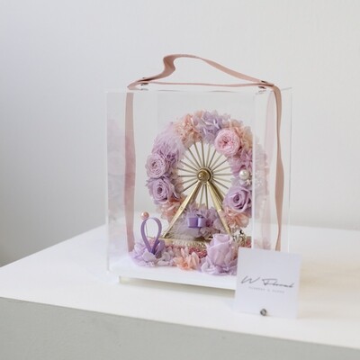 Preserved Flower - Mini Preserved Ferris Wheel Carry On - Lavender Pink