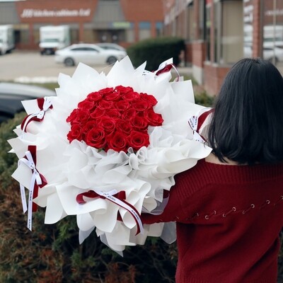 Ballet Round Bouquet Red Rose