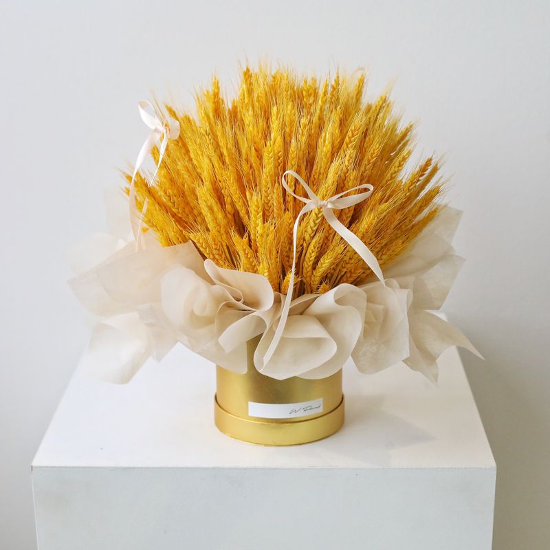 Everlasting Golden Barley Fortune Hug Dried Arrangement