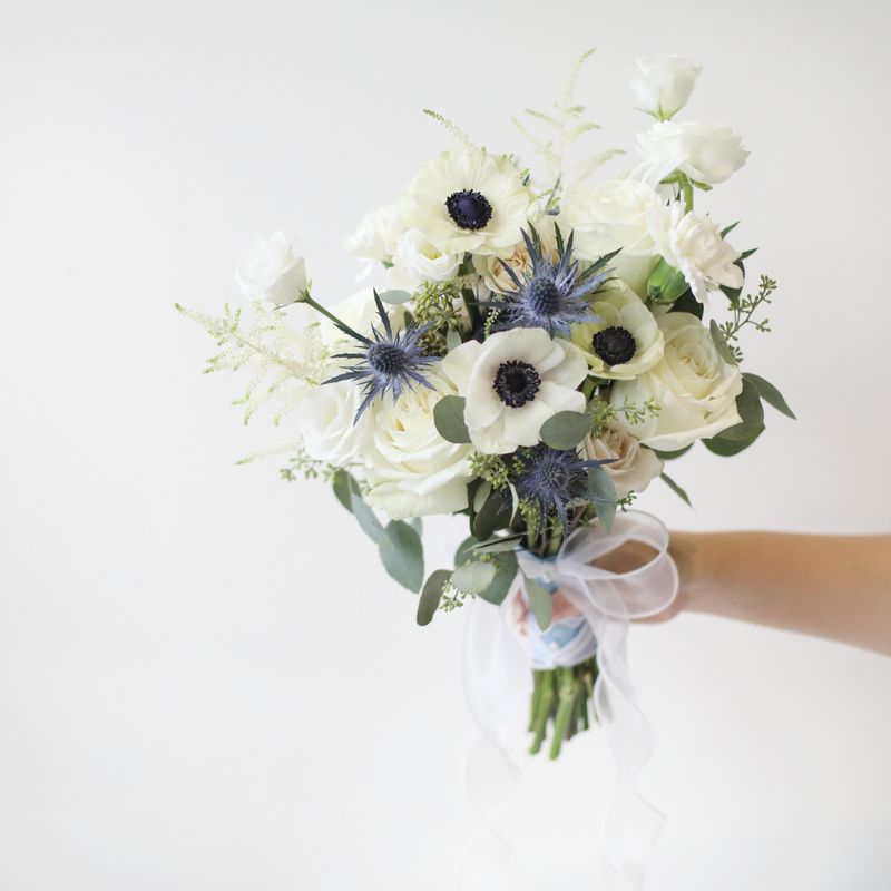 Bridal Bouquet - Elegant Whimsy Bridal Bouquet featuring anemone