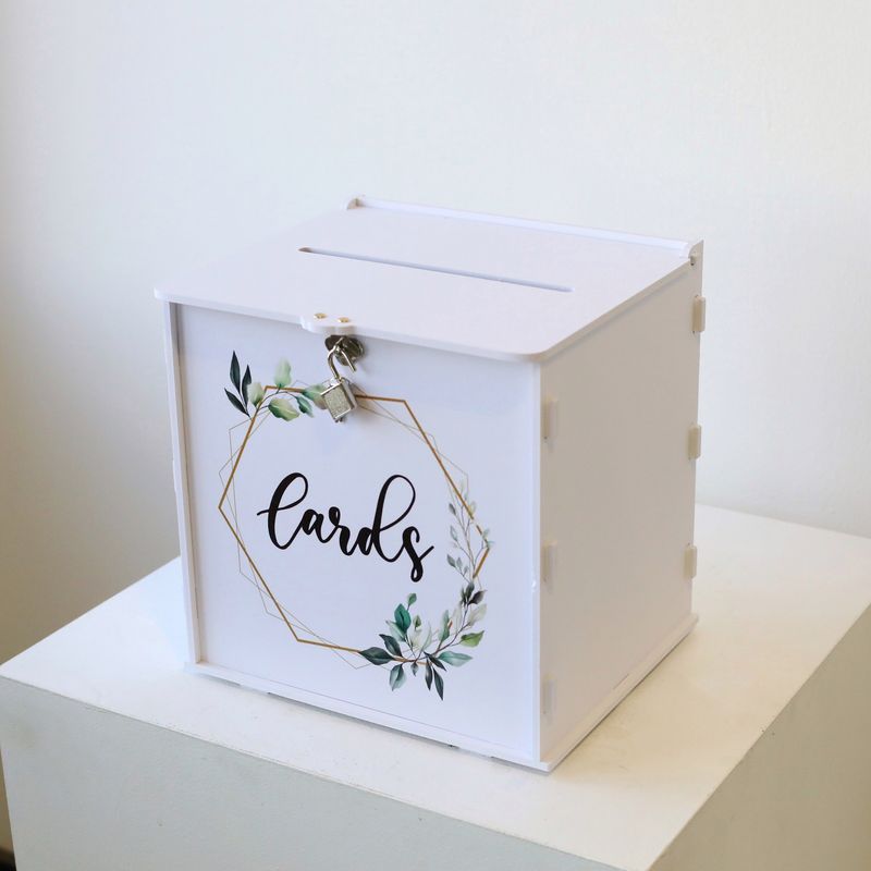 *Rental* White Money Box / Card Box with a Botanical Touch