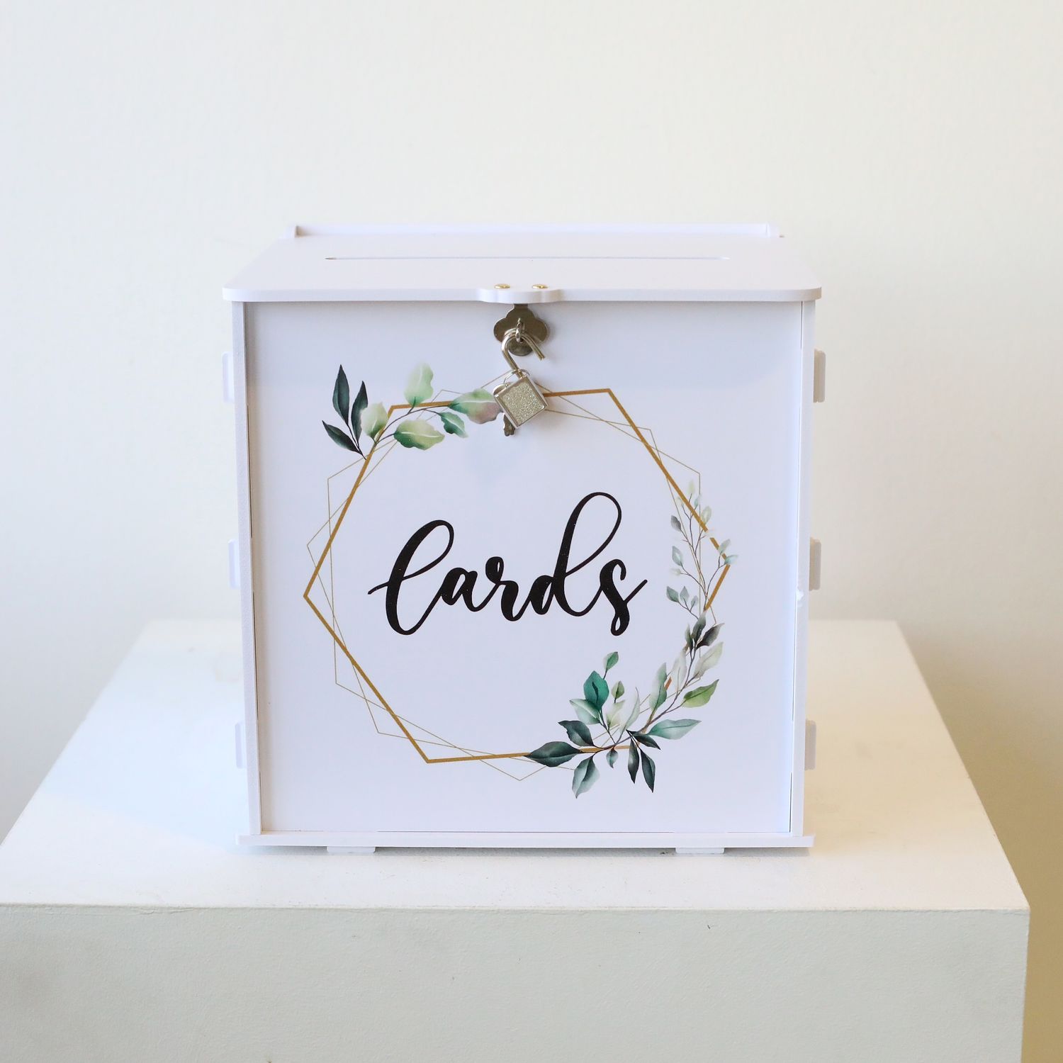 *Rental* White Money Box / Card Box with a Botanical Touch