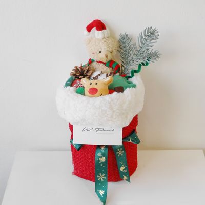 Plush Toy Christmas Bouquet - Teddy &amp; Reindeer