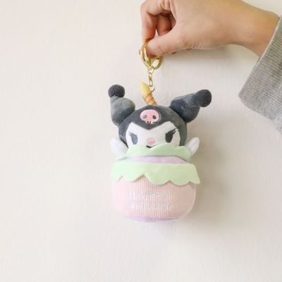 Sanrio Toy Happy Birthday Cake Keychain - Kuromi Pink
