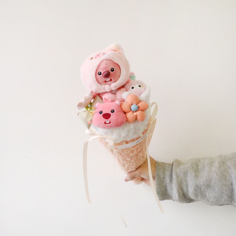 Plush Toy Ice-Cream Bouquet - Loopy Peach