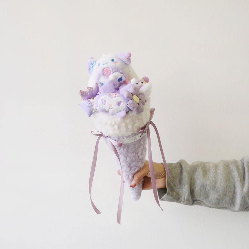 Plush Toy Ice-Cream Bouquet - Kuromi Lavender