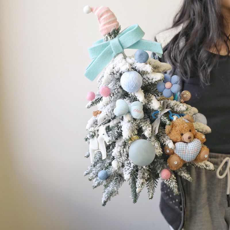 18 Inch Minimalist Tabletop Christmas Tree - Teddy Baby