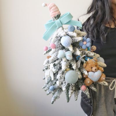 18 Inch Minimalist Tabletop Christmas Tree - Teddy Baby