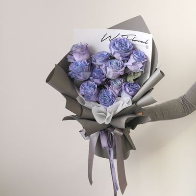 Blue Lavender Rose Only Bouquet