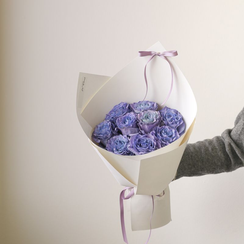 My Juliet Round Bouquet -  Blue Lavender Rose