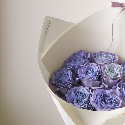 My Juliet Round Bouquet - Blue Lavender Rose