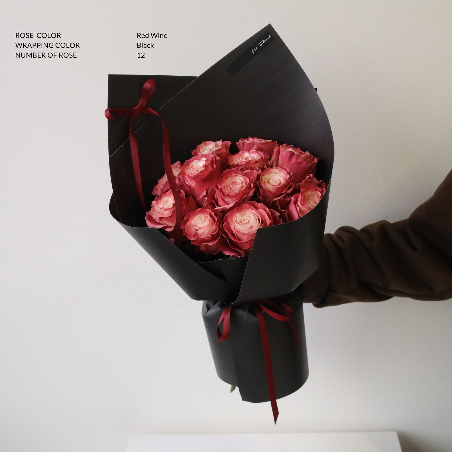 My Juliet Round Bouquet -  Red Wine  *Available On Aug 29