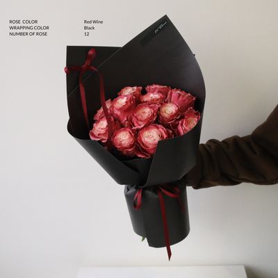 My Juliet Round Bouquet -  Red Wine  *Available On Aug 29