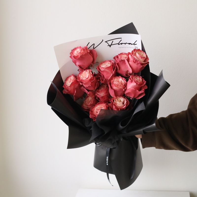 Red Wine Rose Only Bouquet *Available On Aug 29