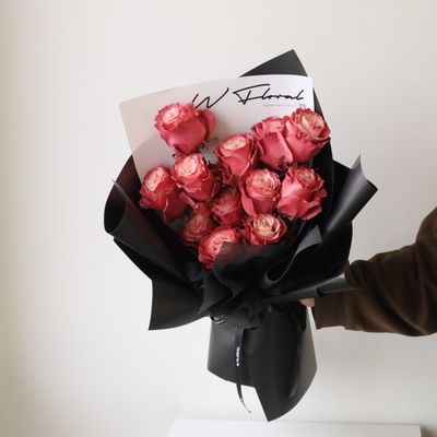 Red Wine Rose Only Bouquet *Available On Aug 29