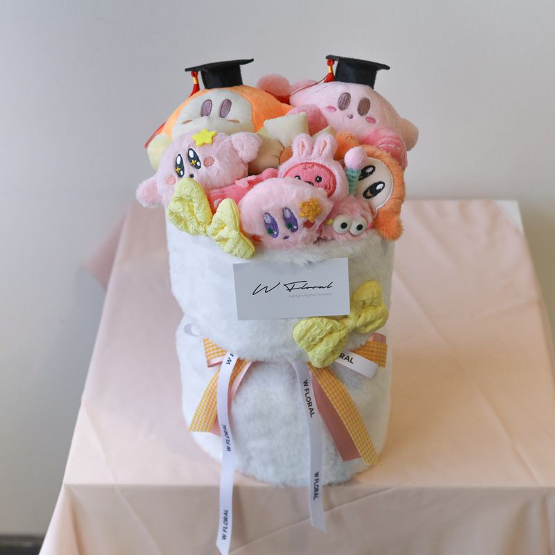 Kirby Twin Plush Toy Bouquet – Graduation Edition - Large