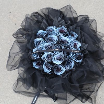 Black Chiffon Starry Night Roses