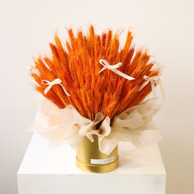 Everlasting Golden Barley Fortune Hug Dried Arrangement