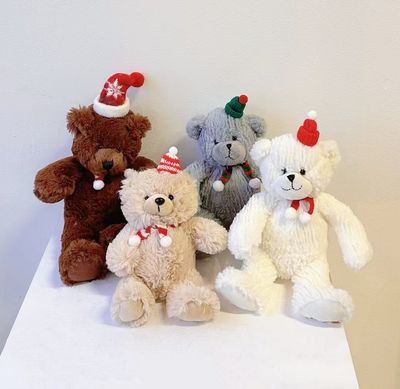 Soft Plush Christmas Teddy Bear with Holiday Outfit