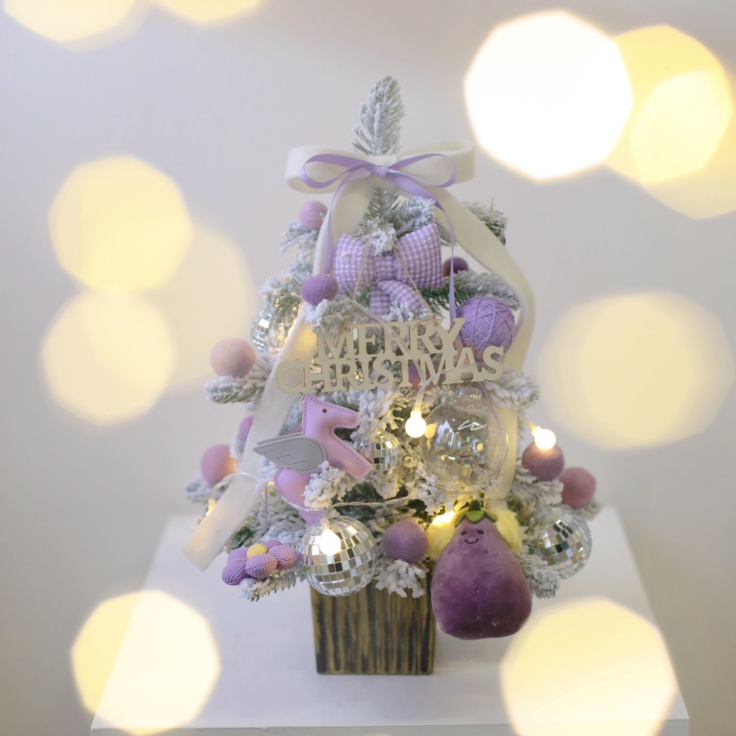 20 Inch Holly Glam Tabletop Christmas Tree - Lavender Whimsy
