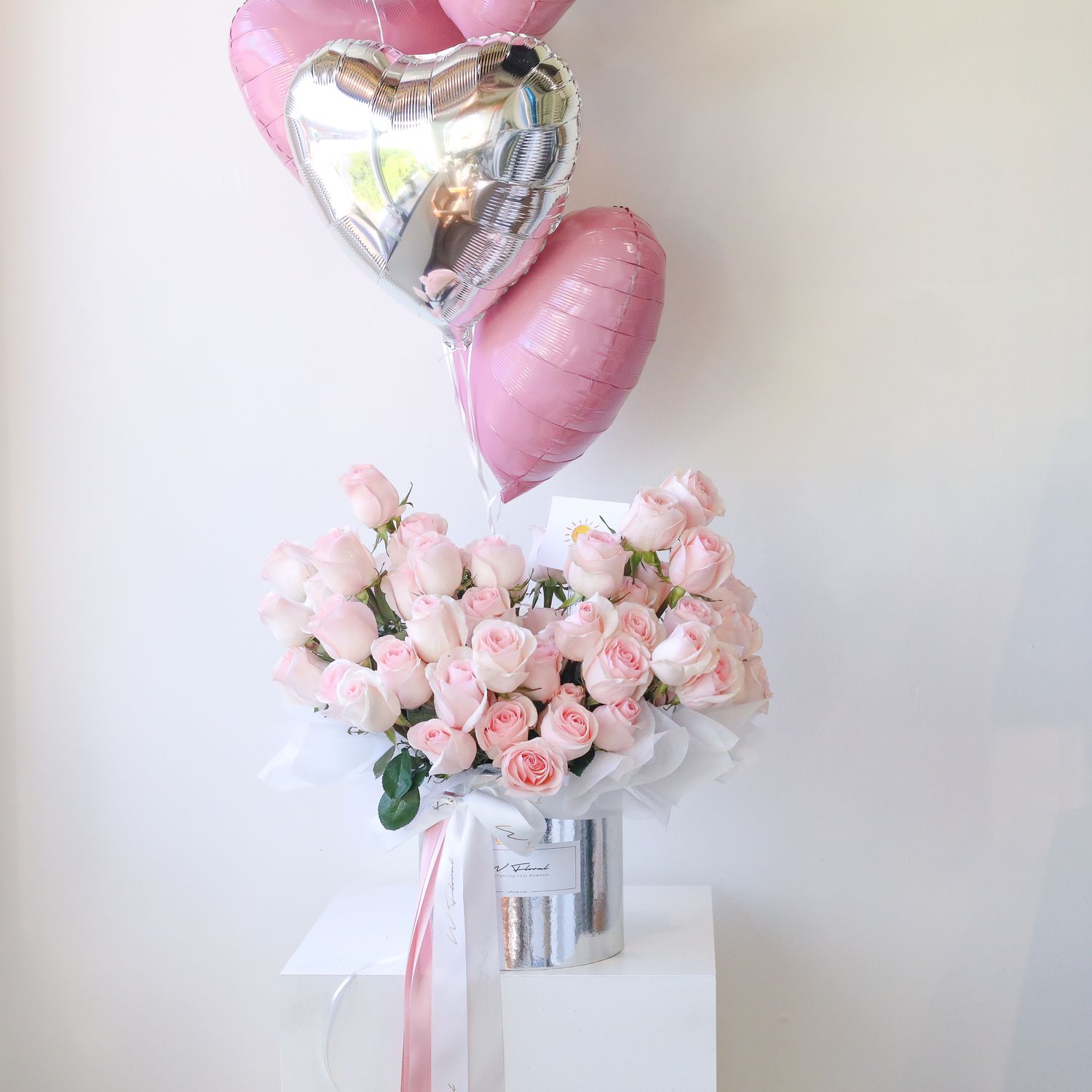 Luxury pink rose flower box by W Floral Studio Toronto