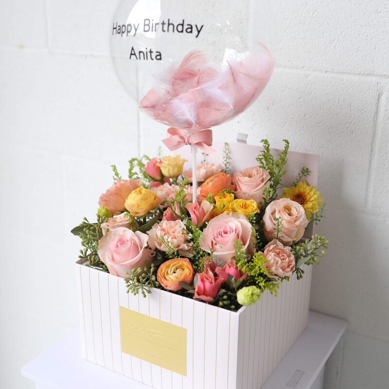 Birthday bubble balloon flower box Toronto
