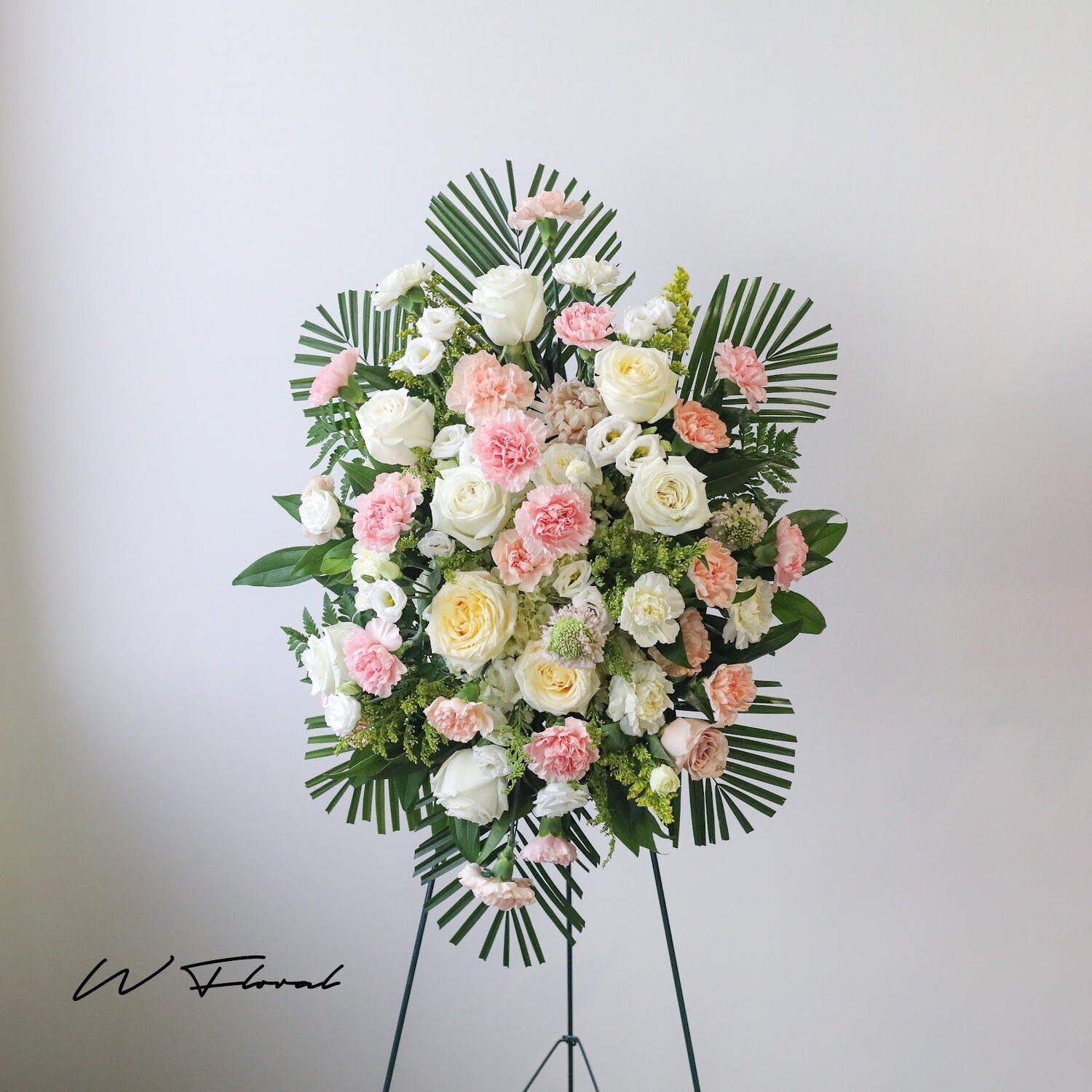 warm tone funeral standing spray Toronto delivery