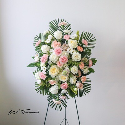 warm tone funeral standing spray Toronto delivery