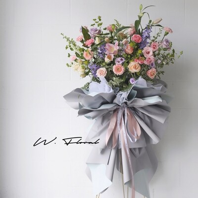 Fresh flower standing bouquet for grand opening by W Floral Studio