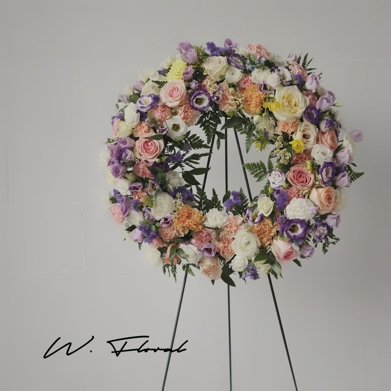 pastel sympathy funeral wreath Toronto GTA