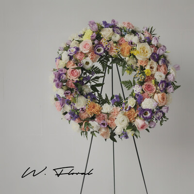 pastel sympathy funeral wreath Toronto GTA