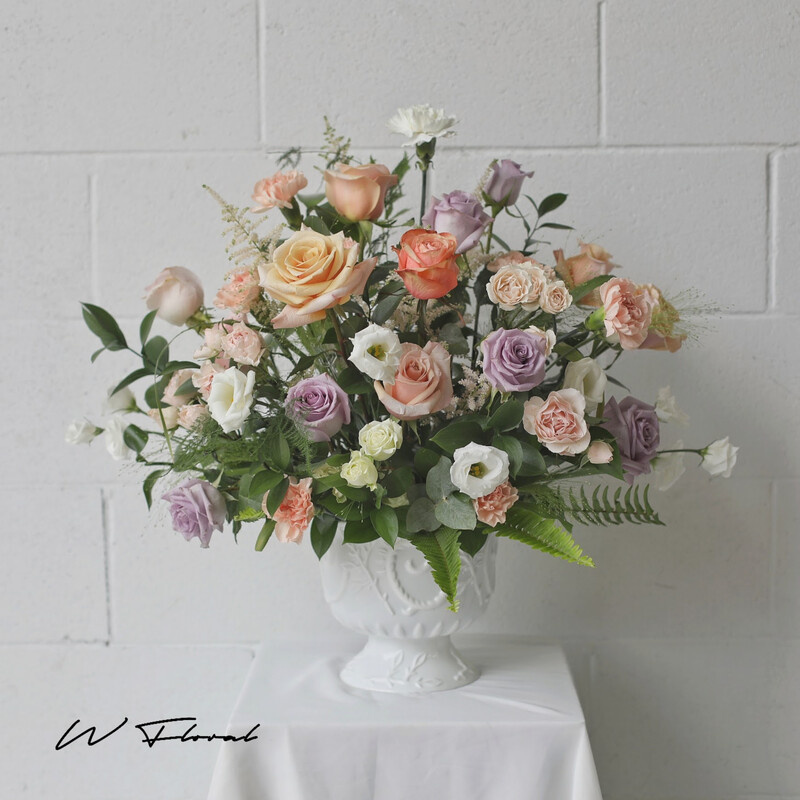 Heartfelt Condolence Pastel Urn Arrangement