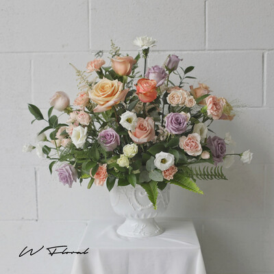 Heartfelt Condolence Pastel Urn Arrangement