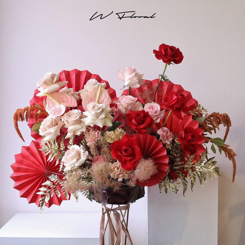 Fresh grand opening standing flower arrangement Toronto